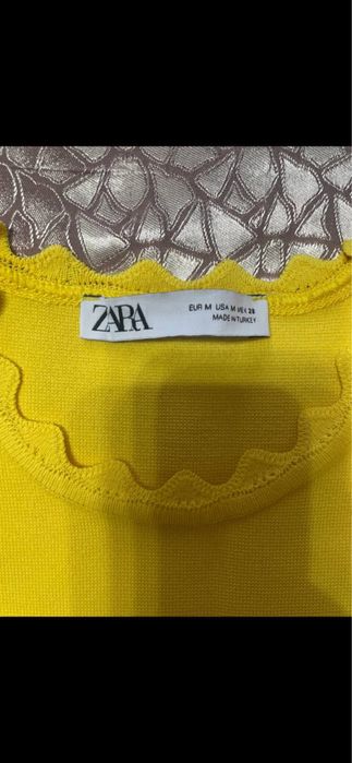 Топ жёлтый трикотажный Zara