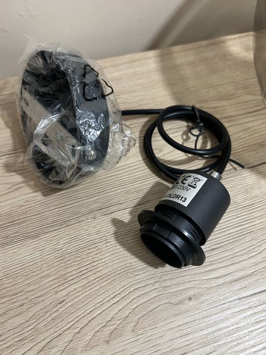 Стъклен абажур със захранващ комплект