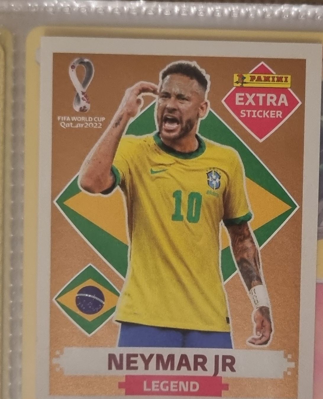 Panini Qatar World Cup Extra Sticker 2022 Legend Neymar Jr Bronze