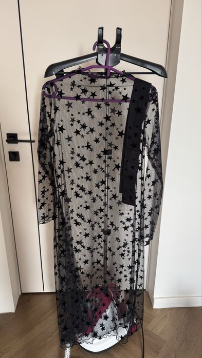 Платье в сетку черное