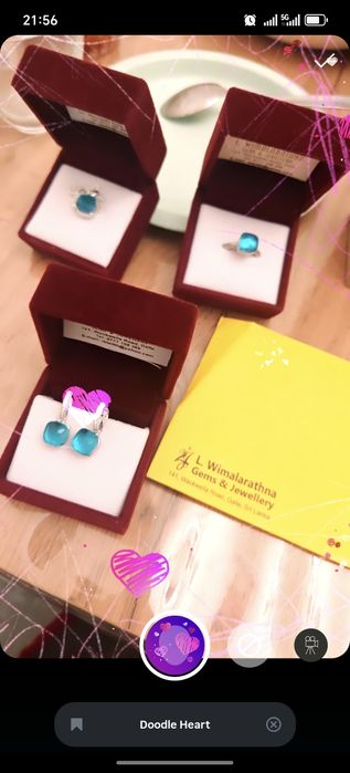 Комплект Голубой топаз с себром 925