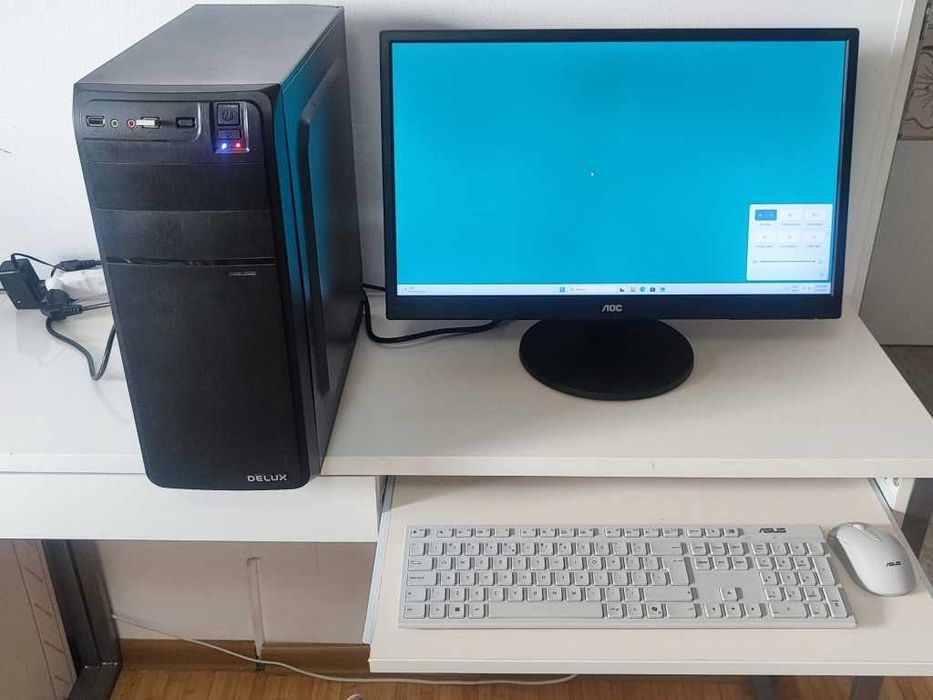 Set Sistem complet PC AMD Ryzen 3, 3700 Mhz cu SSD 256GB, DDR4 8GB, Wi-Fi 1200Mbs, GYGABITE+Monitor 24”+WIN 11 si OFFICE 2024 + Garantie si Factura