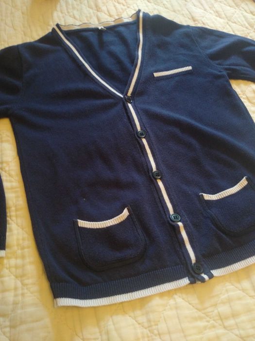 Cardigan bumbac 100% băieți 8-10 ani, pe bleumarin