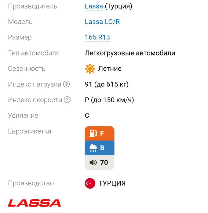 Lassa LC/R	165 R13C