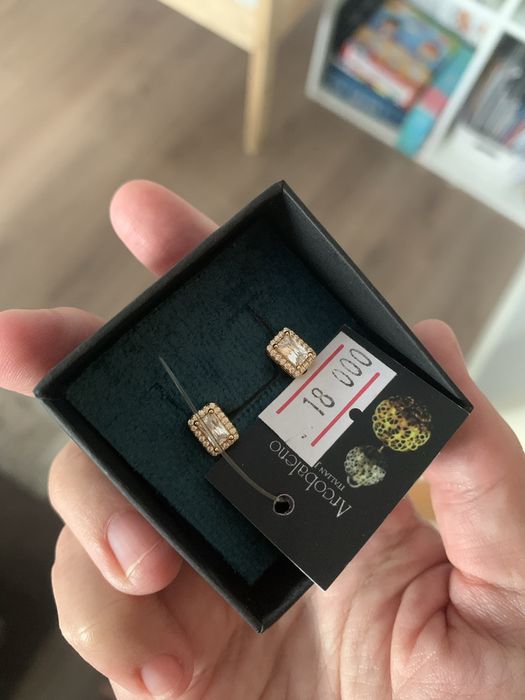 Серьги серебро с позолотой