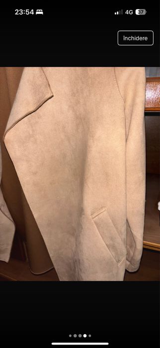 Sacou catifea crem Pull & Bear M | perfect toamnă