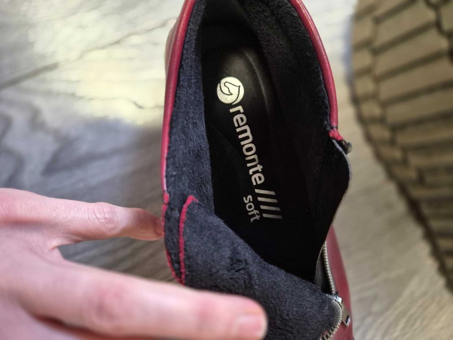 Дамски обувки, мокасини бордо, вишневи, номер 38, Remonte, ест.кожа