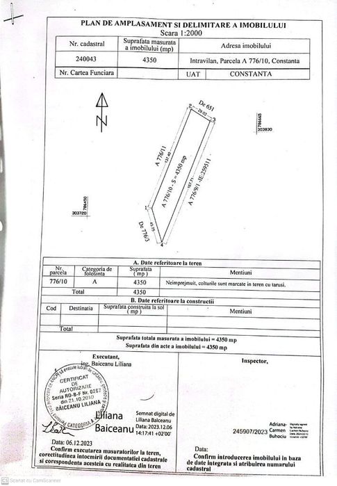 Str Crisului teren intravilan 4350mp, deschidere la 2 strazi 29ml, 50e