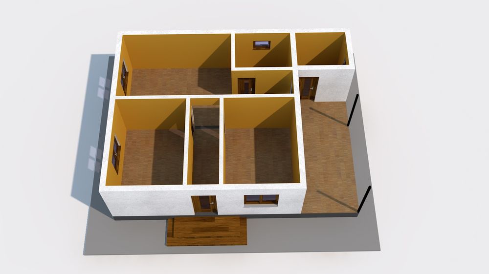 Vand case pe structura metalica modulare
