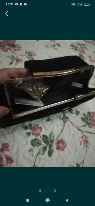 Клатч велюровый черный