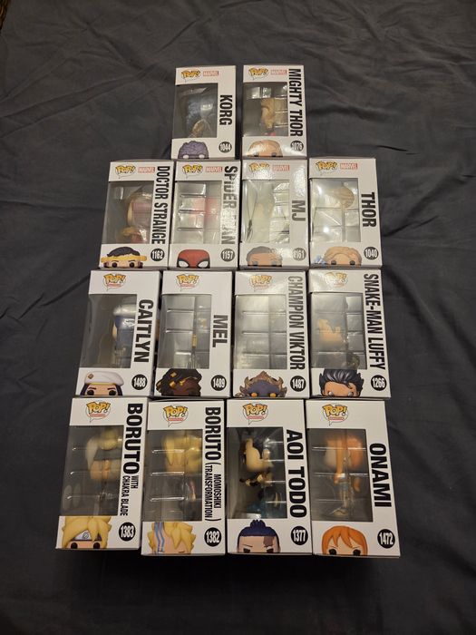 Anime, movie and television funko pop and chases.