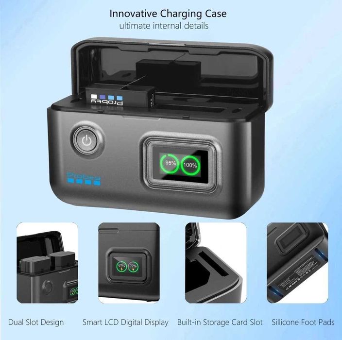 Incarcator dublu FAST Charge camere de actiune DJI Osmo Action 6 / Action 5 Pro / Action 4 / Action 3 / DJI Osmo 360
