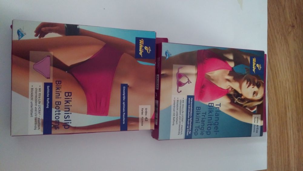 Costum baie dama, Tchibo 2 piese,  lycra, slip 42, sutien cupa A - NOU