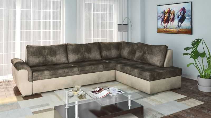 Ъглов Диван Като Нов Бежов/Кафяв - Еволюшън