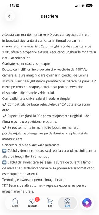 Camera Marsarier 5pini
