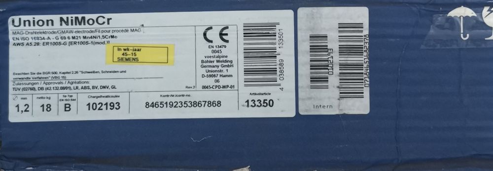 Bohler Welding-Union Ni MoCr