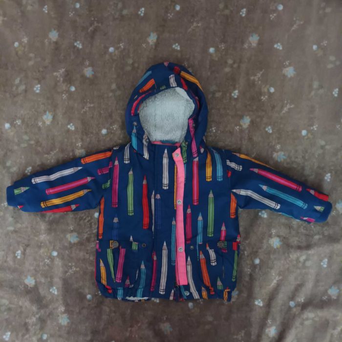 Яке Next за момиче с каракул 80см