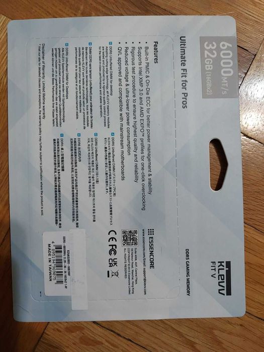 32GB 6000MT/s DDR5 CL28 - Klevv Fit5 (EXPO, XMP) - Нови!