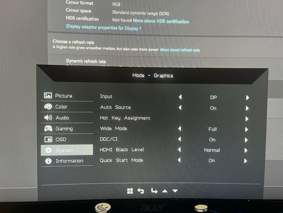 Monitor Acer 180hz 29 inch