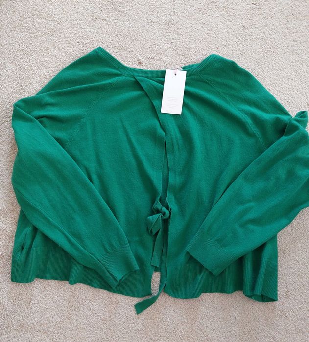 Camasa fara maneci si bluza/cardigan verde