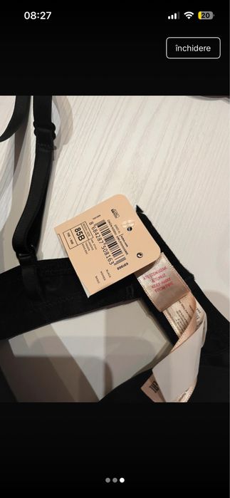 Sutien negru koton nou 85B