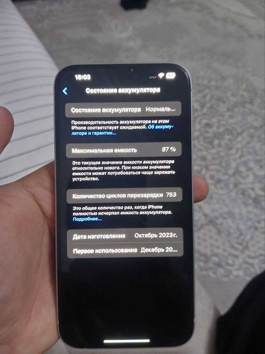 iPhone 15 Plus 87 акамулятор