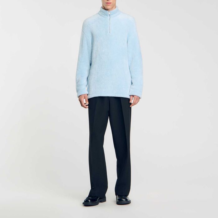 Sandro, Pulover din fleece Teery, Albastru, M