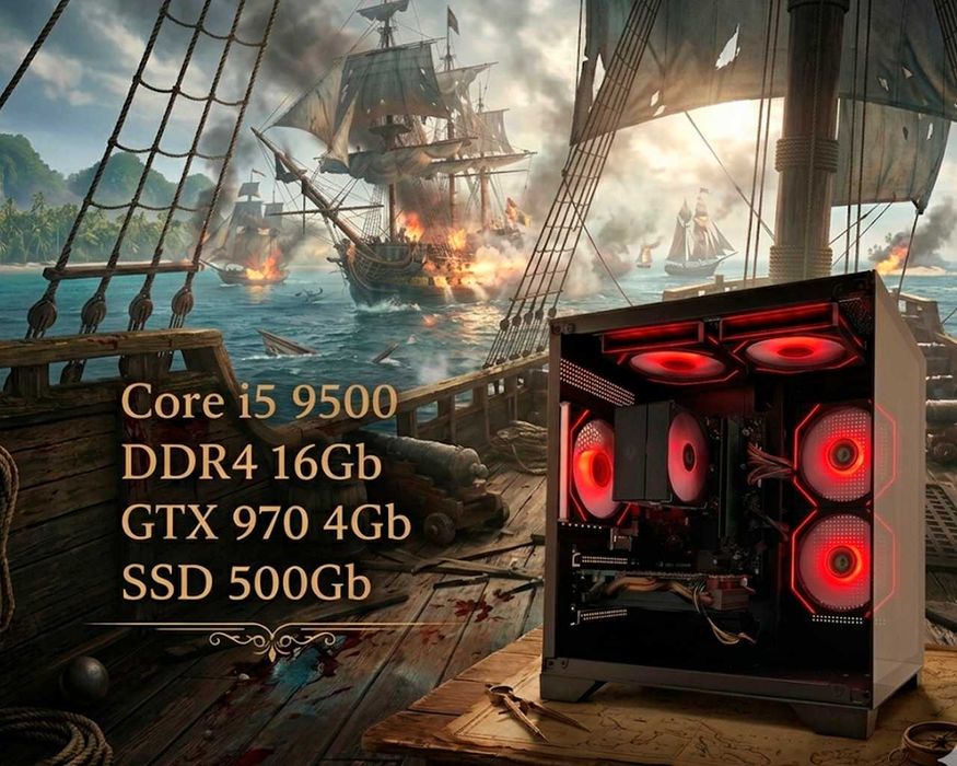 i5 9500/ 16Gb GTX970 Wintek Игровой ПК с RGB подсветкой
