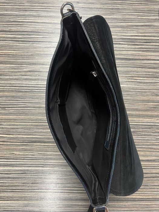 Geantă bărbătească Musette – piele naturală, albastru închis