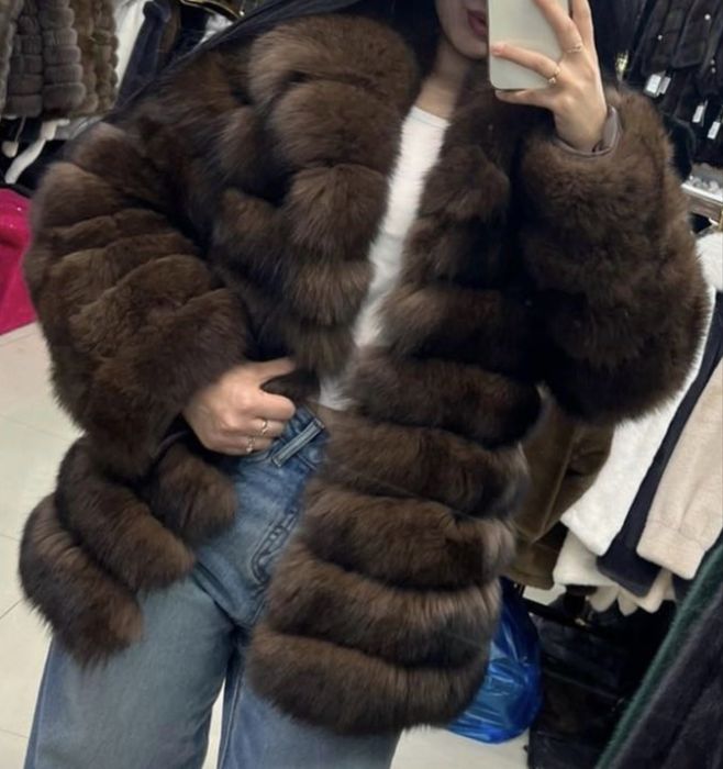 Шуба из натурального песца