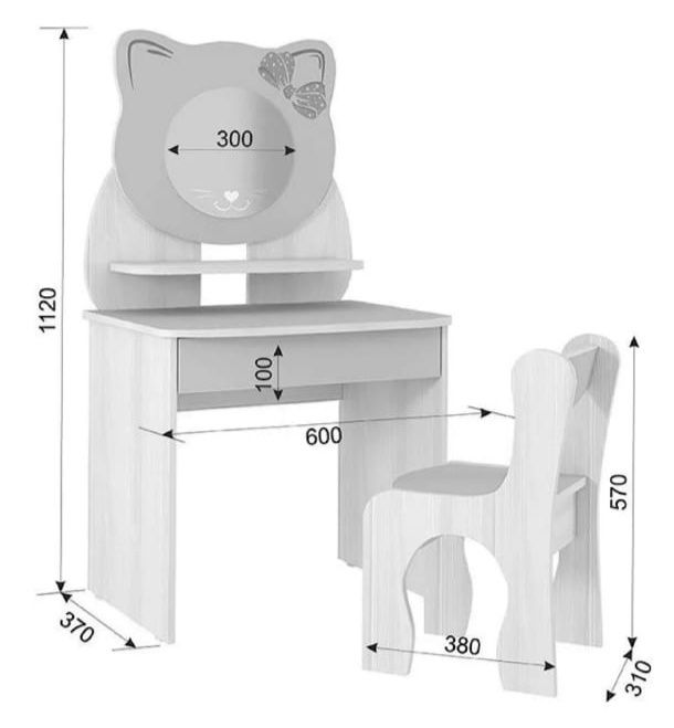 Продам новый детский столик с зеркалом и стульчиком
