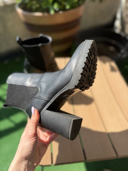 Черни кожени боти H&M