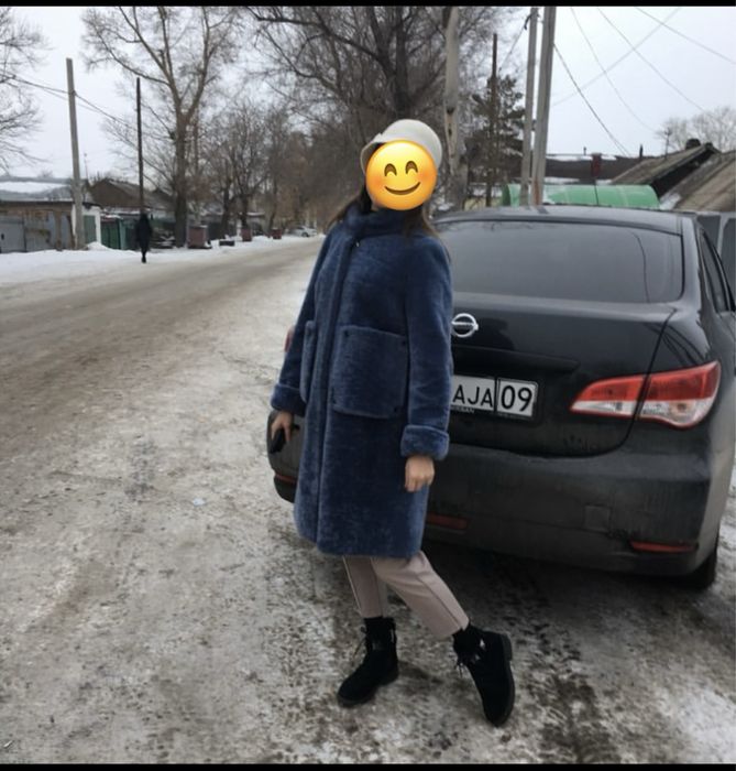 Шуба мутон , норковый воратник