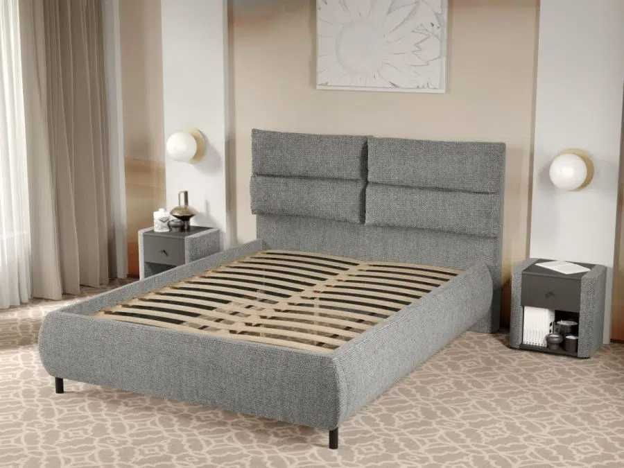 Pat Tapitat Cairo fix Gri Eden 18 cu perne pe spatar