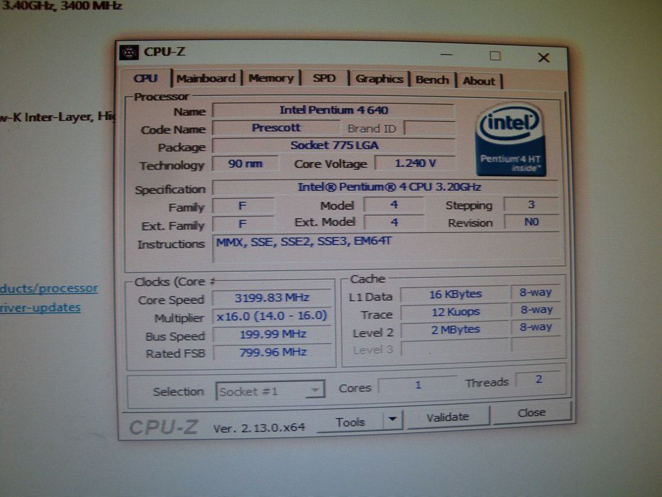 Procesor intel pentium 4 640 3.2Ghz 2mb FSB 800 Mhz LGA 775 SL7Z8