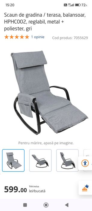 Balansoar tapițerie gri stare foarte bună