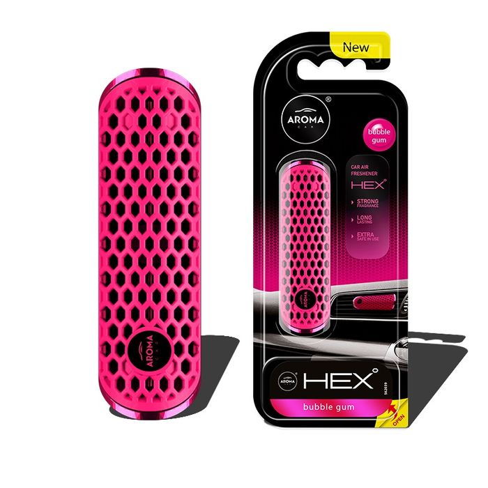 Odorizant auto grila ventilatie Aroma Fancy Shapes Polymer HEX Bubble Gum