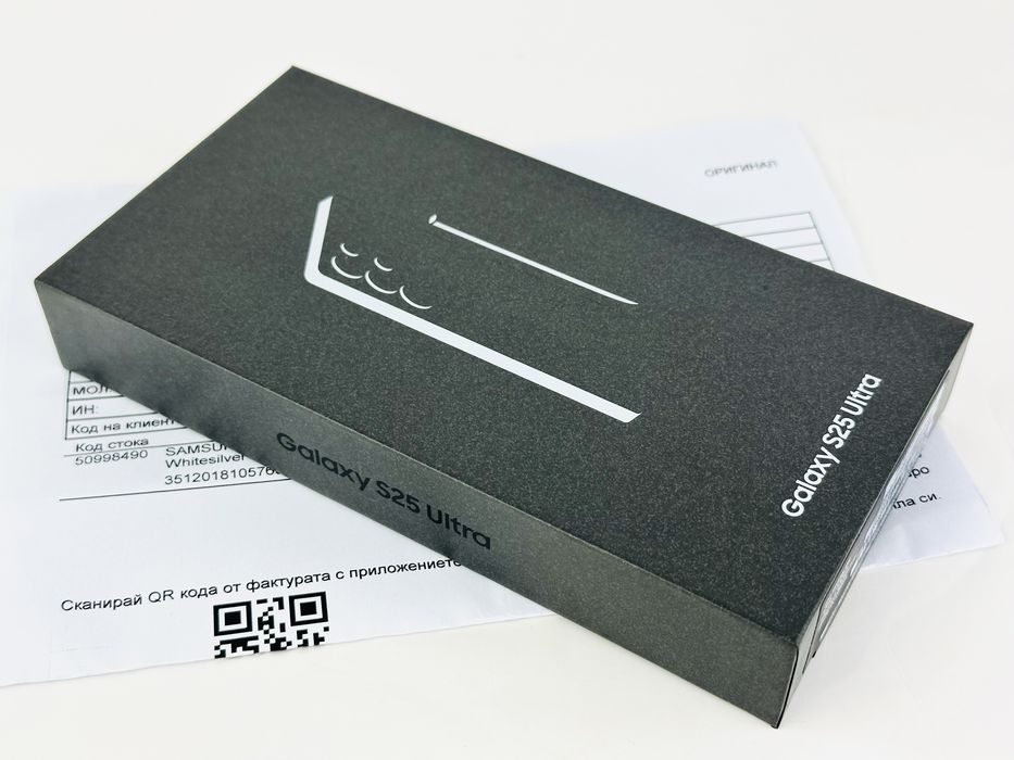 НОВ! Samsung Galaxy S25 Ultra 5G 256GB 12RAM Whitesilver 3г. Гаранция!