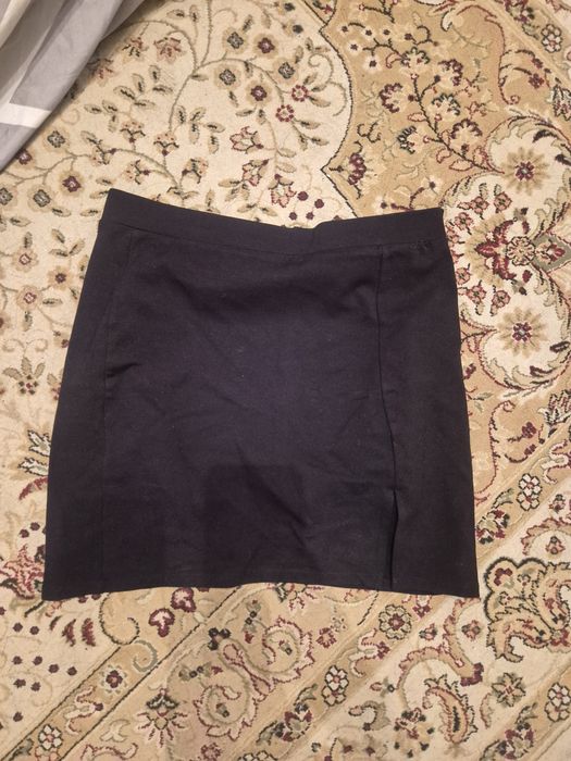 Пуховик черный оверсайз юбки