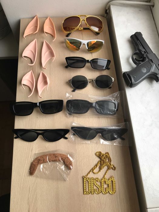 Recuzită Halloween Ochelari Urechi de elf LOTR Pistol fals Mustață