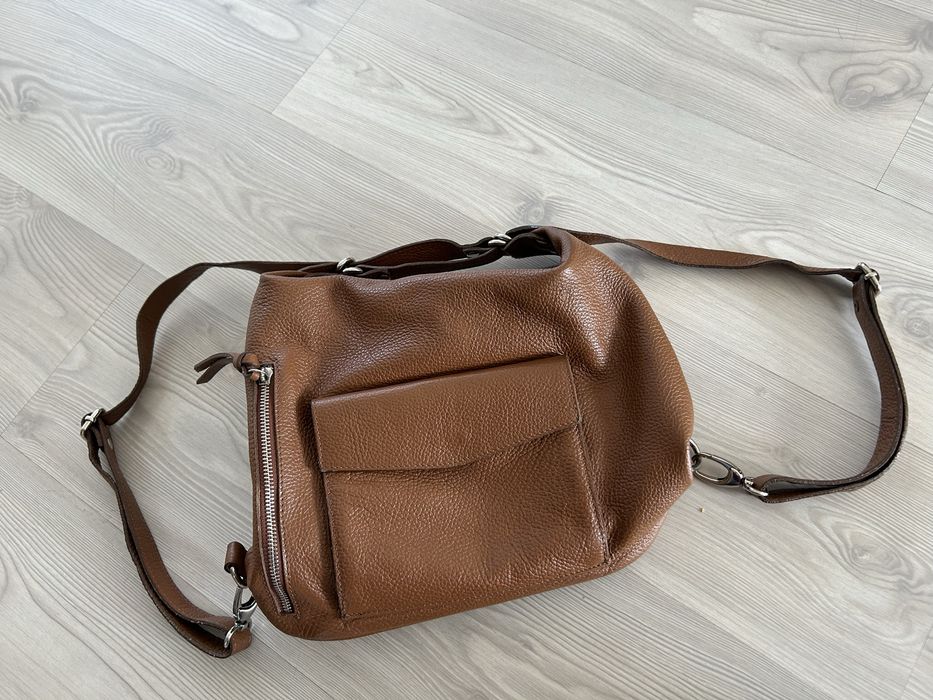 Geantă piele naturala rucsac 2 în 1