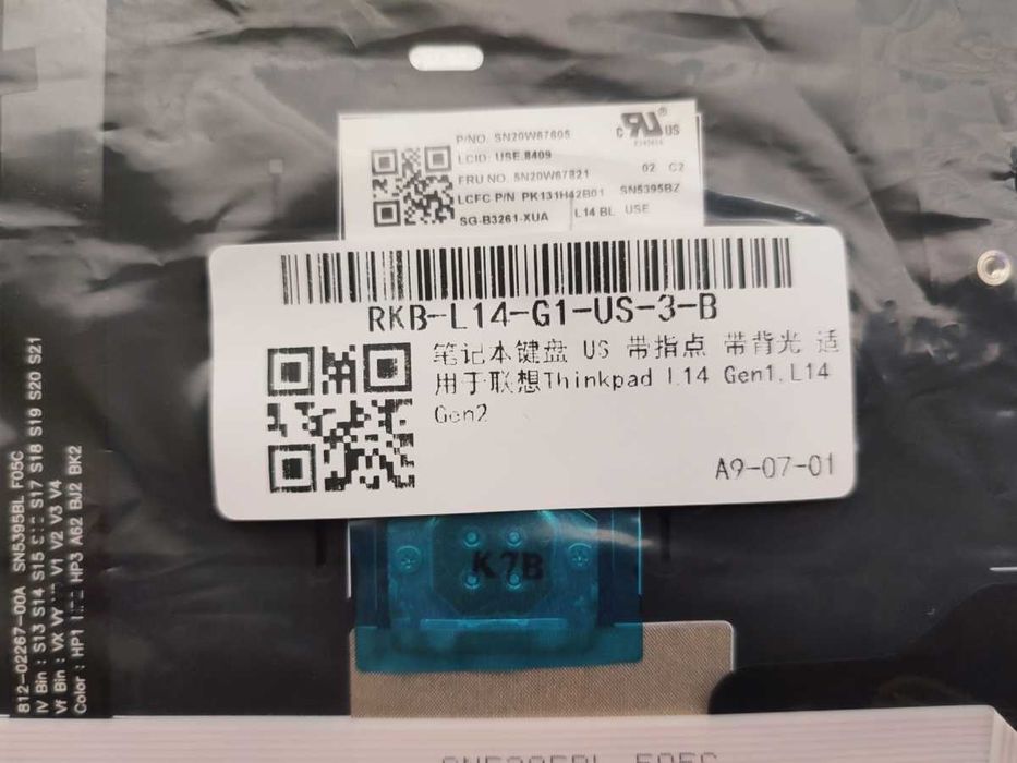 Tastatura Lenovo ThinkPad L14 Gen 1, international, cu iluminare
