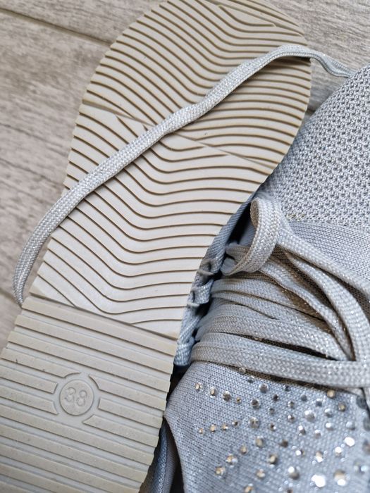 Pantofii casual Marco Tozzi, gri argintii, noi, 38