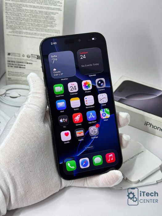 iPhone 16 Pro MAX, 256GB, Black, 92% батерия, ОТЛИЧЕН, 1г. ГАРАНЦИЯ!