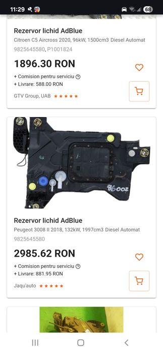 Rezervor AdBlue  pentru dube