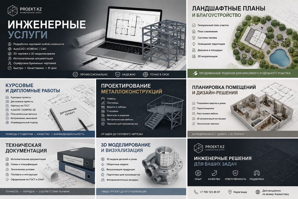 Чертежи 2D-3D. Инженерные услуги и CAD