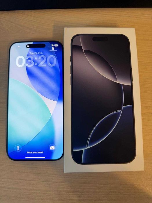 iPhone 16 PRO Max, 256GB, 93% battery, unlocked, black, in garantie