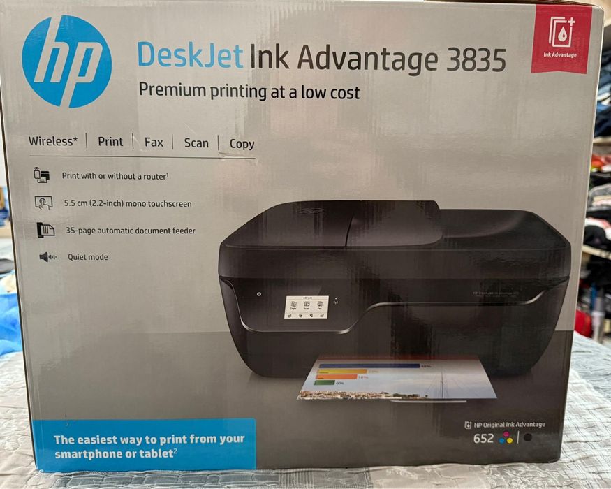 Imprimanta HP deskJET INK 3835, wireless, print, scan, copy