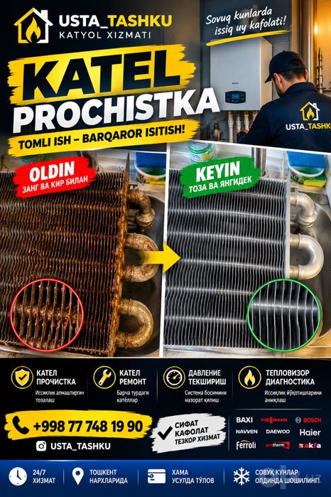Профилактика прочистка ремонт котлов