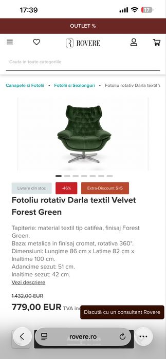 Fotoliu Rovere aproape nou